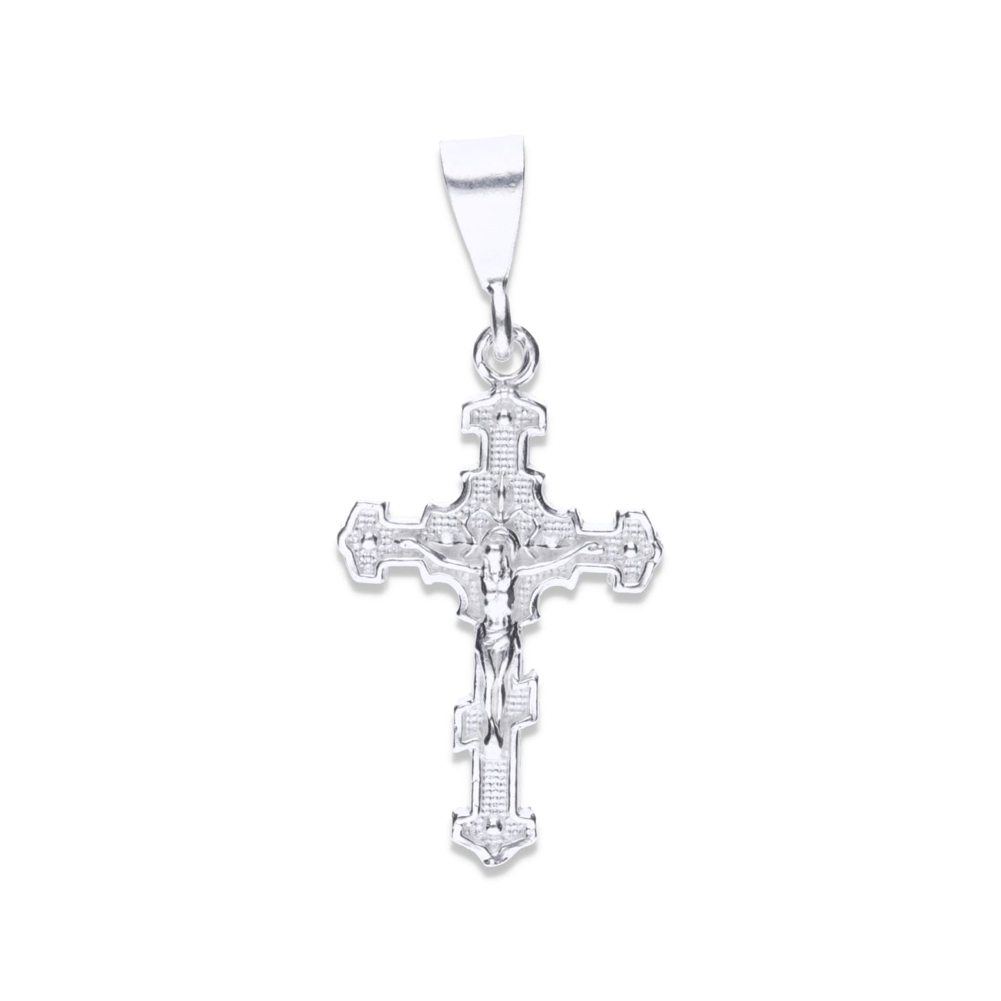 Dije de Cruz con cristo en Plata Ley .925 , MOD FBD-39