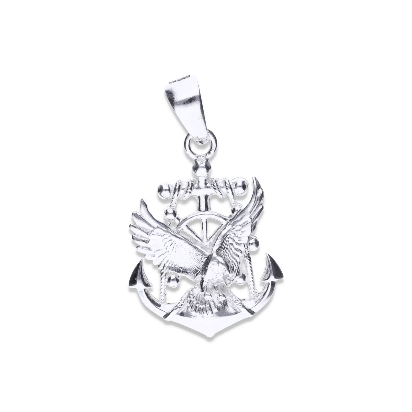 Dije de Plata Ley .925 en forma de Ancla con Águila Mod. DA128