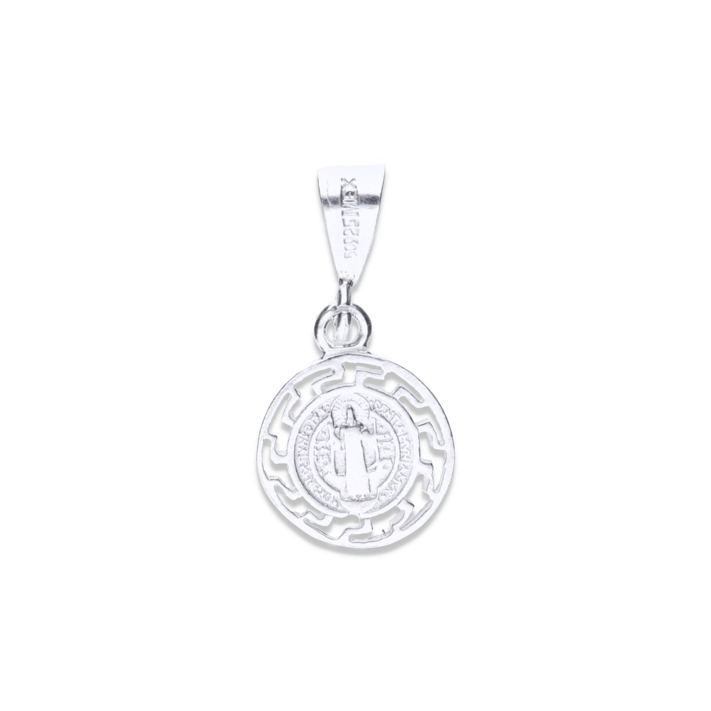 Dije Plata .925 Medalla San Benito con Diseño Especial 1.2 Gramos - Joyería Religiosa