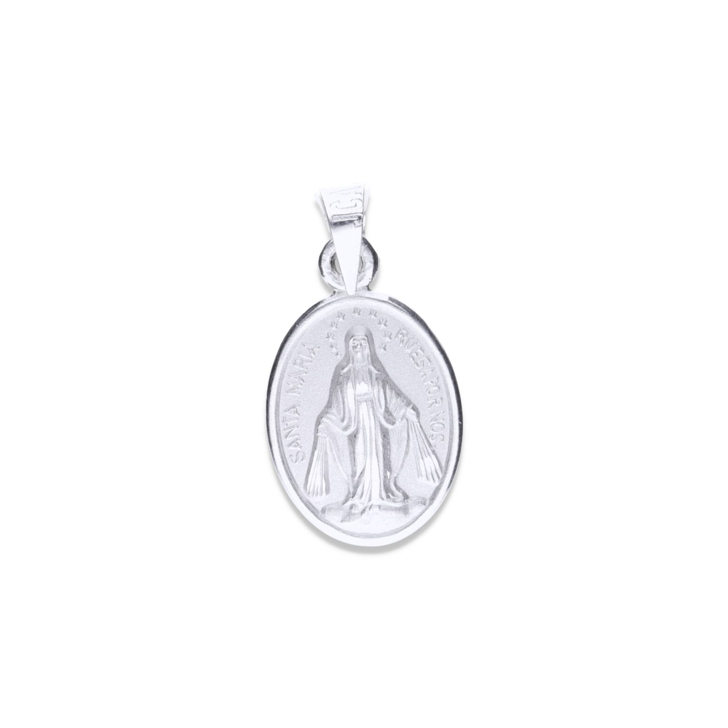 Dije Plata .925 Medalla Oval Virgen Milagrosa 2.3 Gramos - Joyería Religiosa