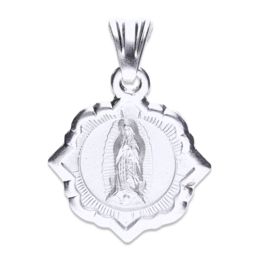 Dije Plata ley .925 Doble vista Sochapada Virgen de Guadalupe y sagrado corazón Mod. SYG-02 - Joyería Religiosa