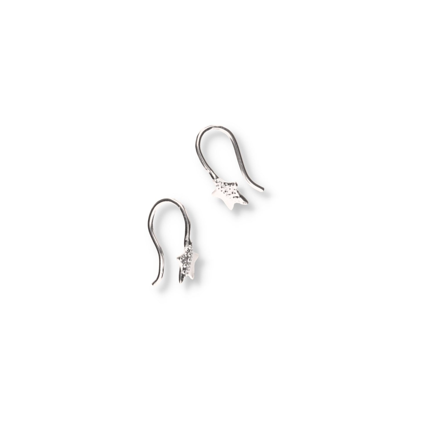 Aretes de Plata .925 - Gancho con Estrella de Mar Pavé Integrada