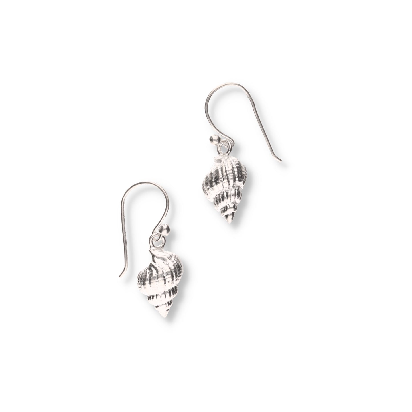 Aretes de Plata .925 - Caracol Marino Tridimensional Gancho