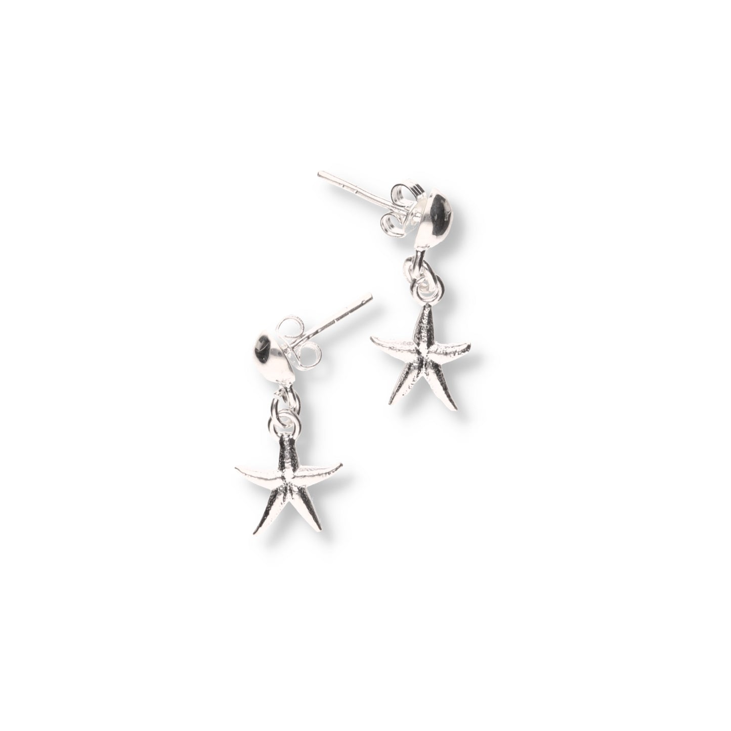 Aretes de Plata .925 - Stud con Estrella de Mar Colgante