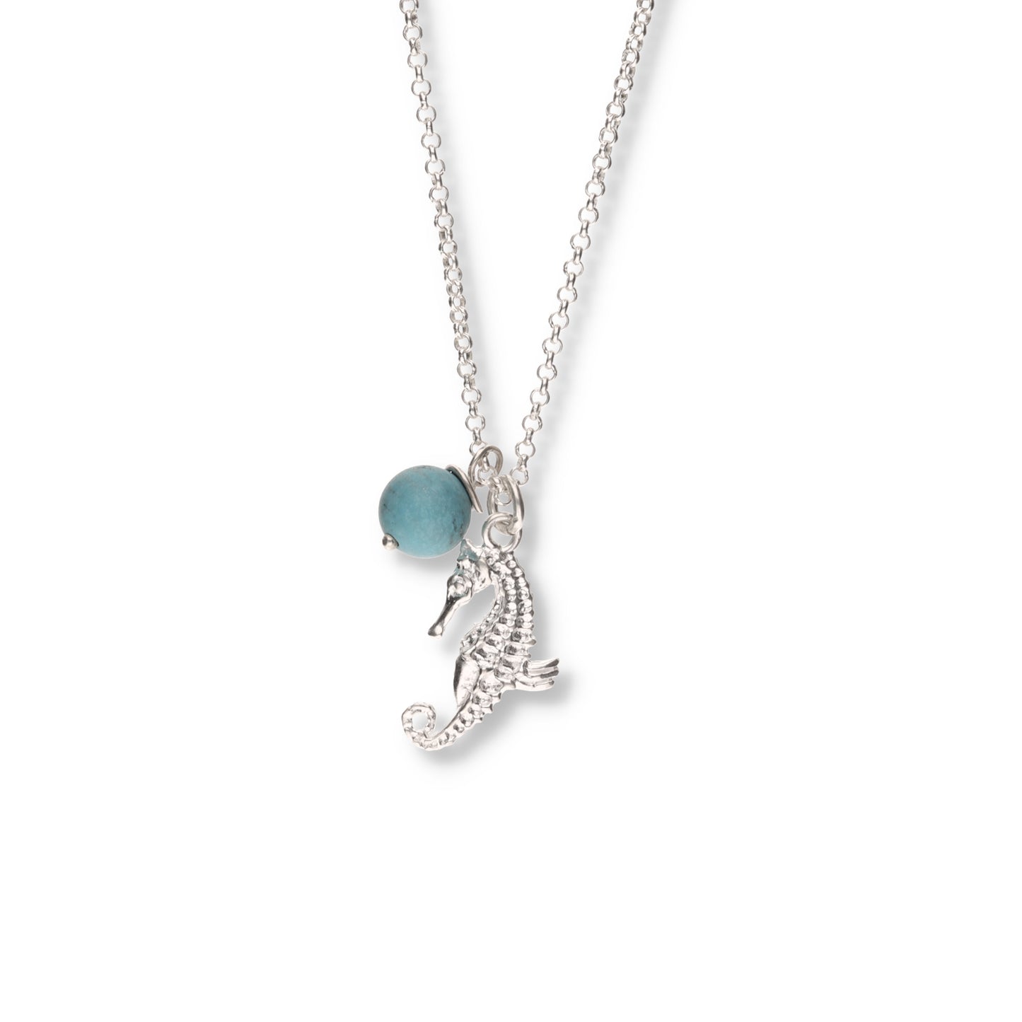 Collar de Plata .925 - Caballito de Mar con Turquesa
