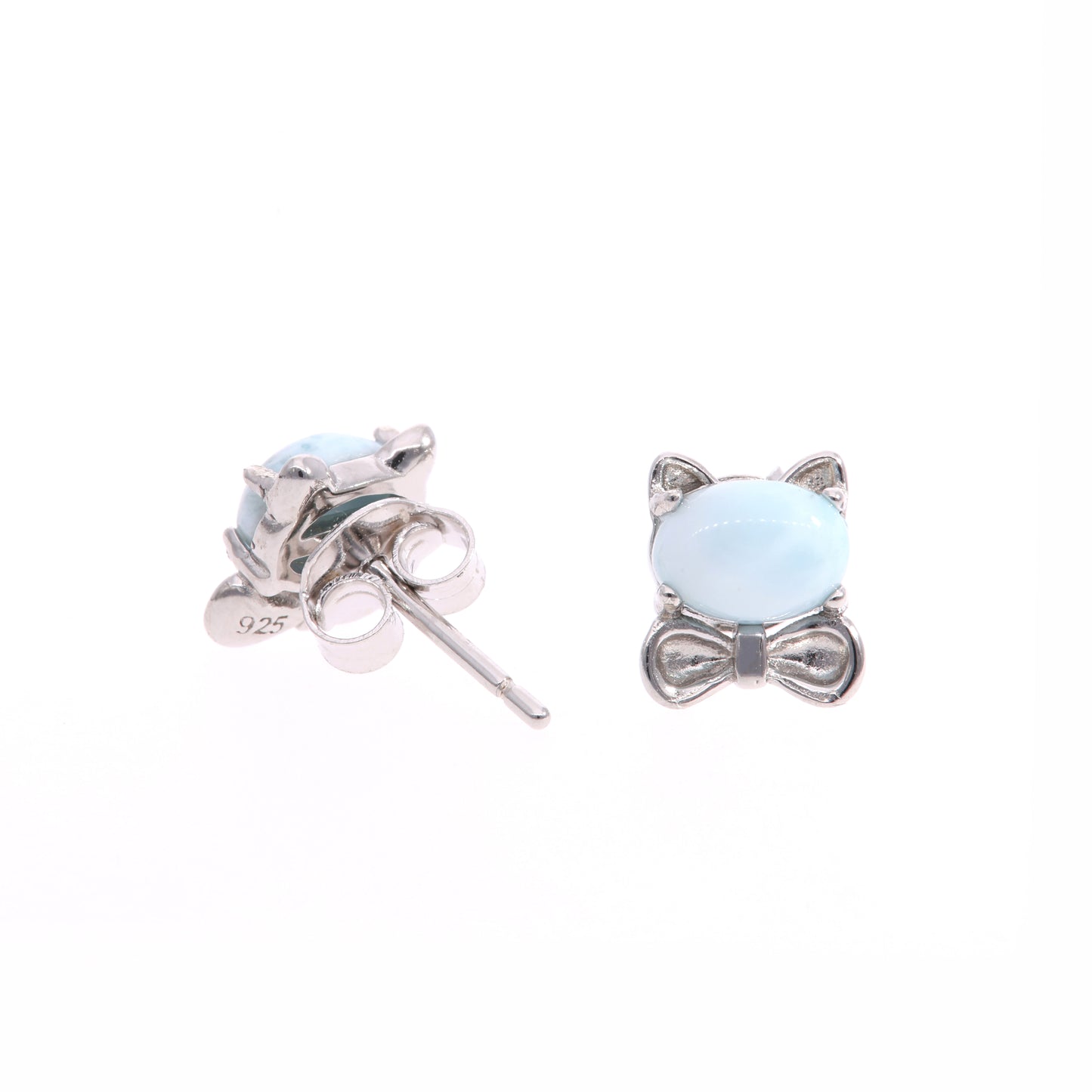 Aretes Minimalistas de Larimar en Plata .925