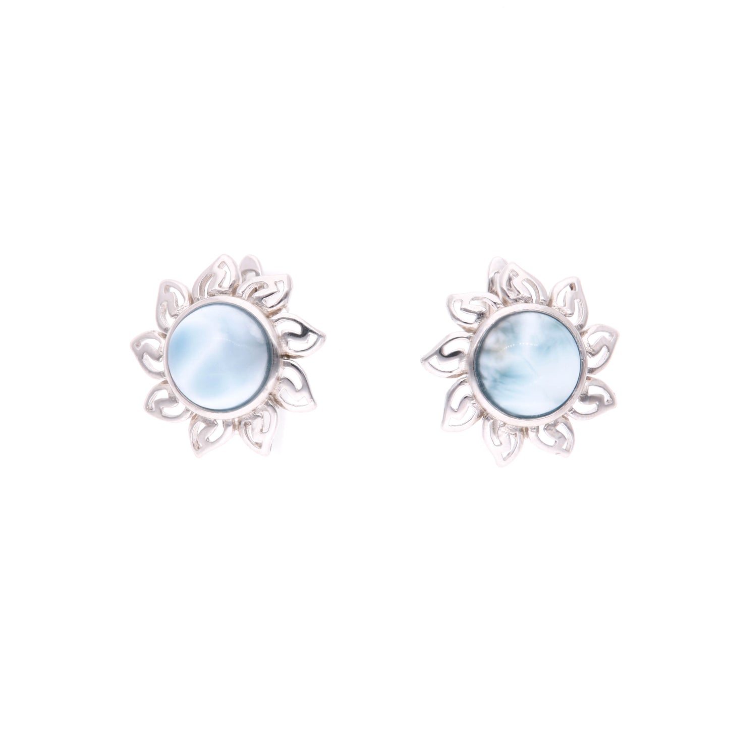 Aretes Sol de Larimar en Plata .925