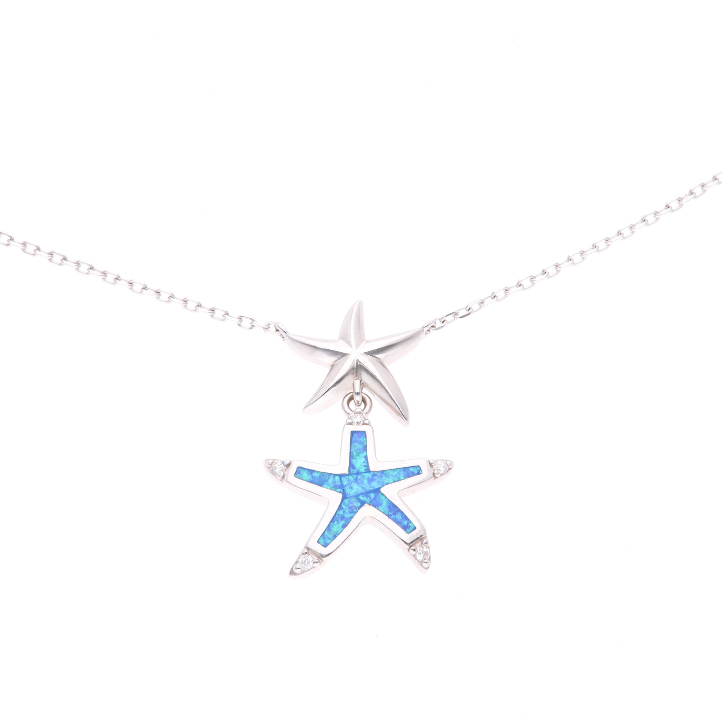Collar Estrella de Mar Colgante de Ópalo en Plata.925