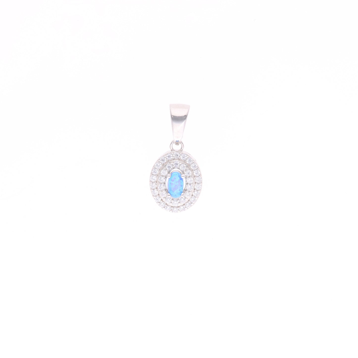 Dije Ovalado de Ópalo en Plata .925