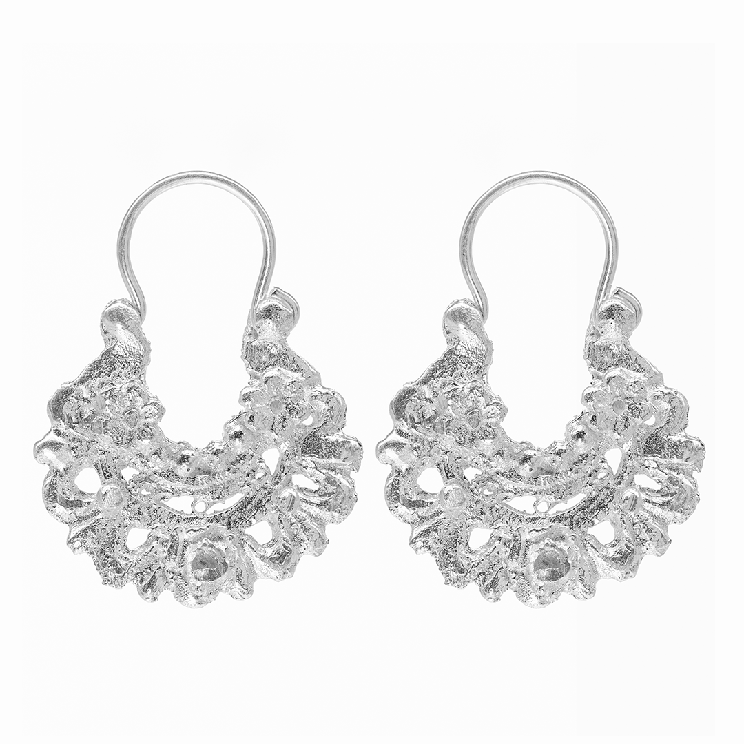 Aretes Plata .925 de Aro Diseño Floreado 5.4 Gramos - Joyería Elegante