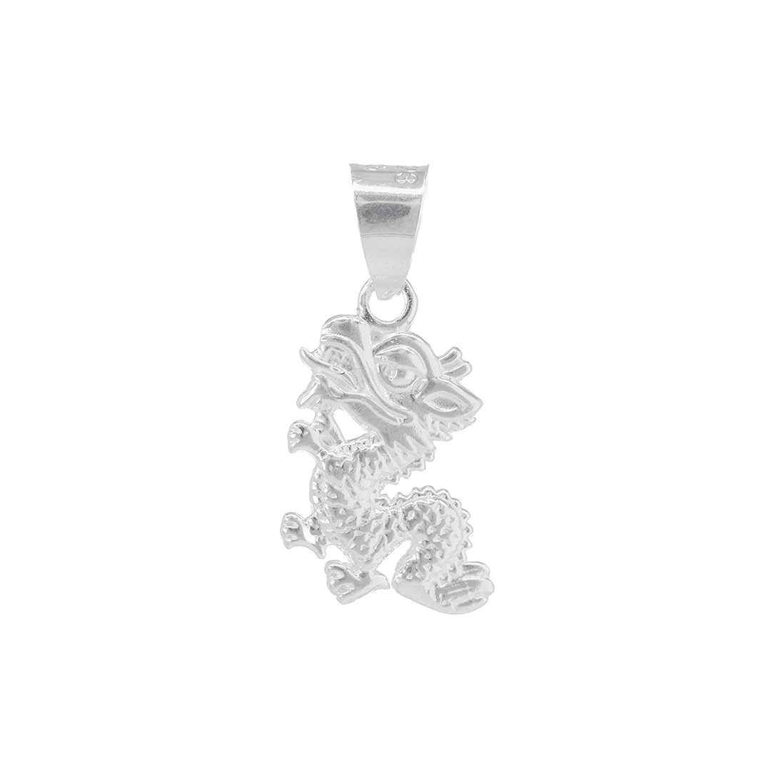 Set de Dije y Cadena de Plata - Dragón con Cadena Fígaro .925