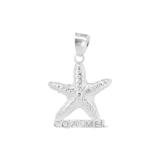 Dije   de Plata  Ley .925  en  Forma de  Estrella del mar , Cozumel , DM032- Joyería Marina