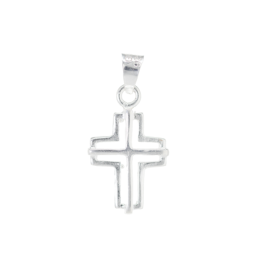 Dije de Cruz en Plata Ley .925 Mod. DR047 - Joyería de Plata