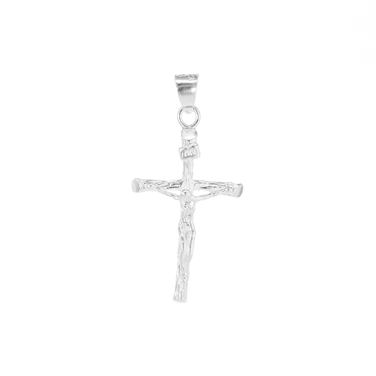 Dije de Cruz con cristo en Plata Ley .925 , Mod. DR049 - Joyería de Plata