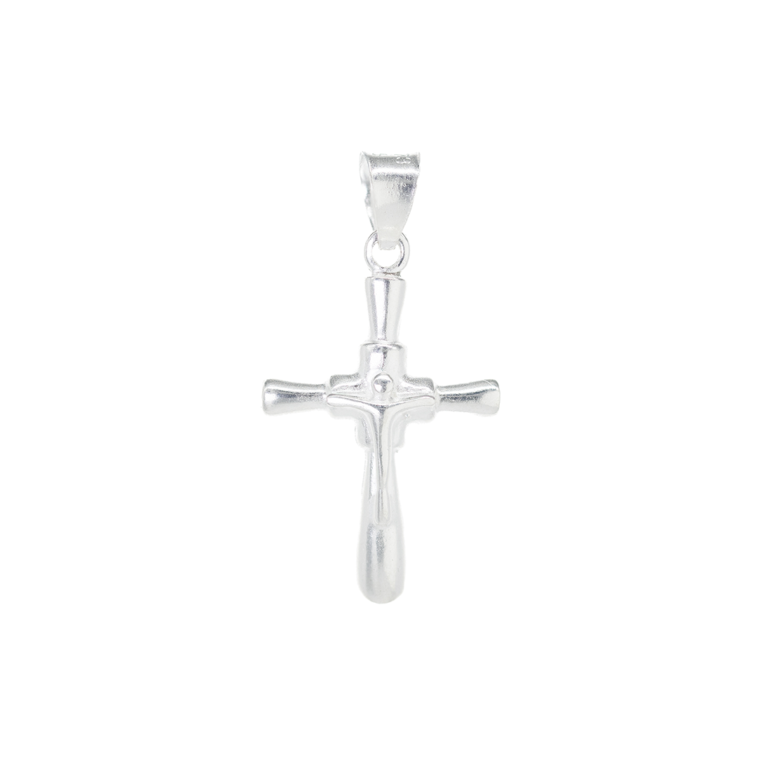 Set de Dije y Cadena de Plata ley 925 - Crucifijo Clásico con Cadena Fígaro .925