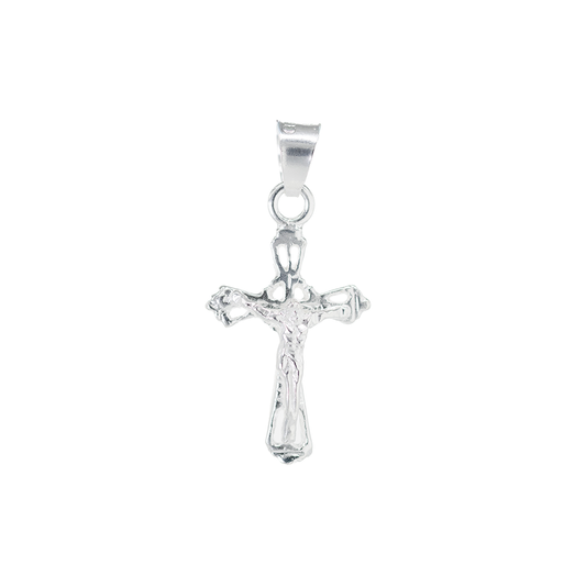 Dije de Cruz con Cristo en Plata ley .925 Mod. DR083- Joyería de Plata