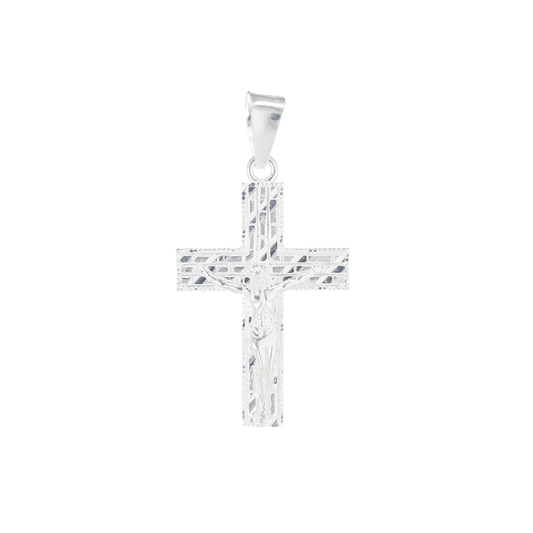 Dije de cruz con Cristo en Plata Ley .925 Mod. DR113- Joyería Religiosa