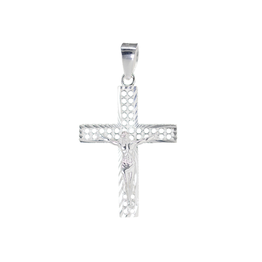 Dije de cruz con Plata ley .925 DR128 - Joyería Religiosa