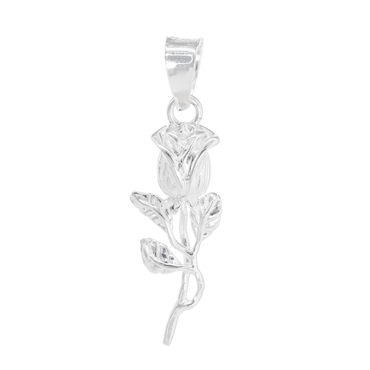 Dije de Plata ley .925 en forma de Rosa (DV363) - Joyería de Plata