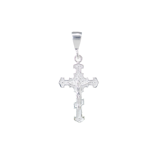 Dije de Cruz con cristo en Plata Ley .925 , MOD FBD-39