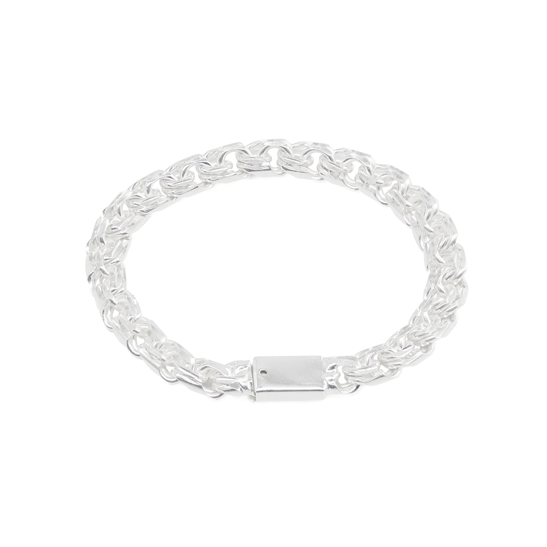 Pulso de Plata Ley .925 - Estilo Tejido Chino (8mm)