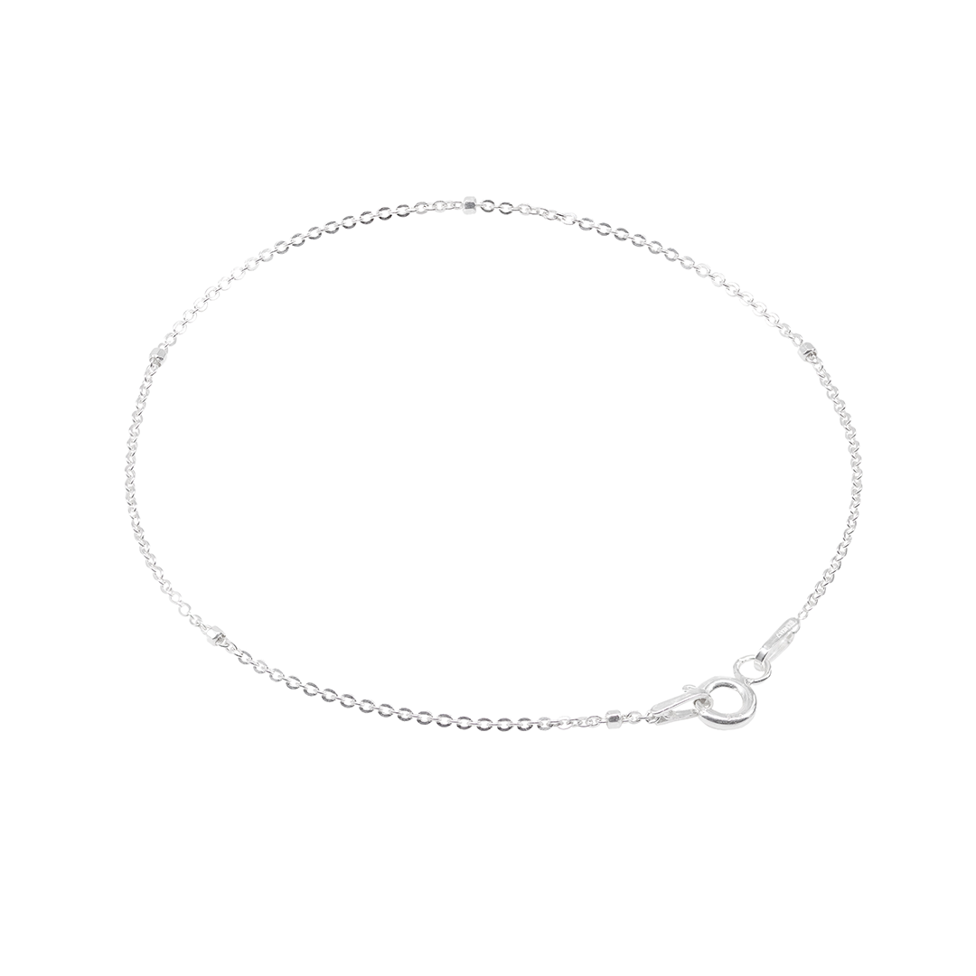 Pulso de Plata .925 - Cuenta Turquesa (1mm - 17.8cm)