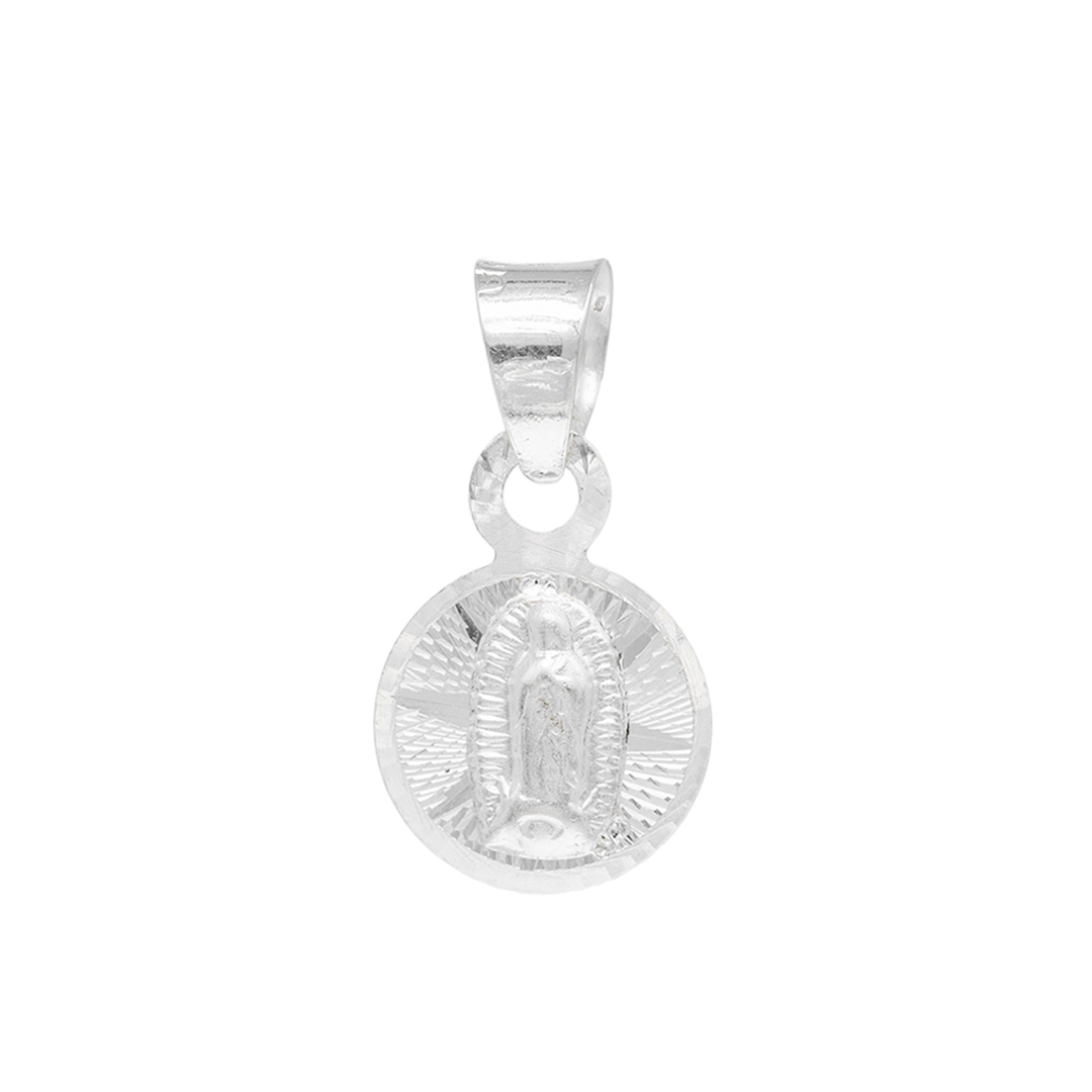 Set de Dije y Cadena de Plata .925 - Virgen de Guadalupe con Cadena Fígaro