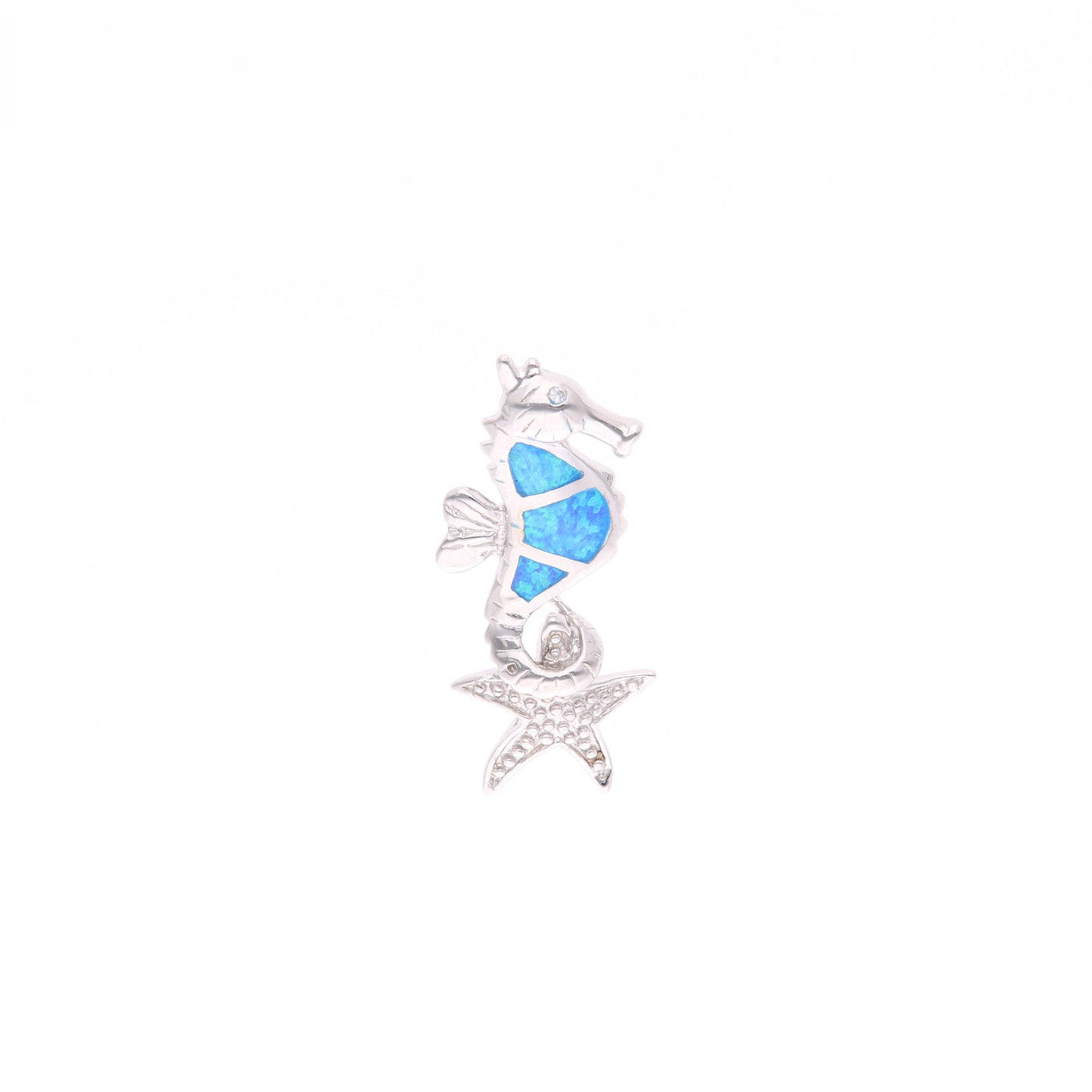 Dije Caballito de Mar con Estrella de Mar de Ópalo en Plata .925