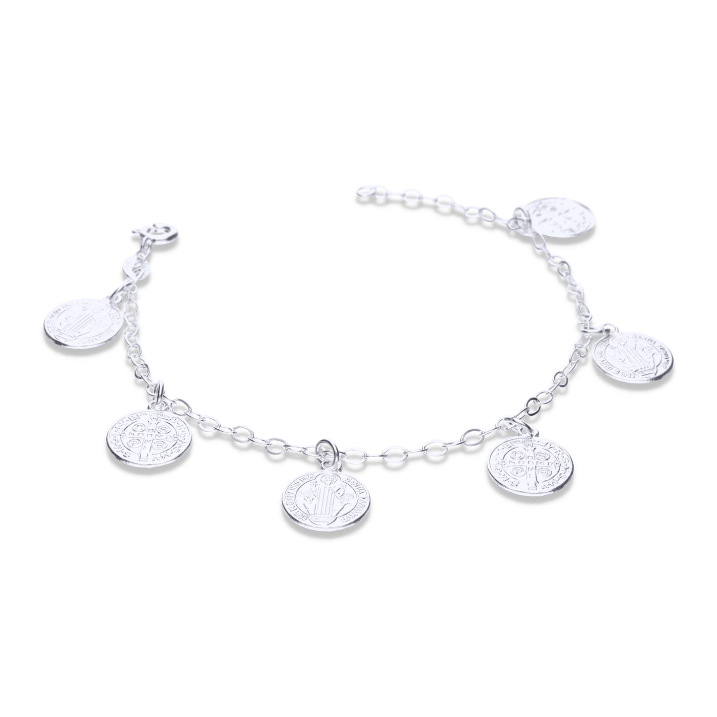 Pulsera Plata .925 San Benito 3.9 Gramos - Joyería Religiosa