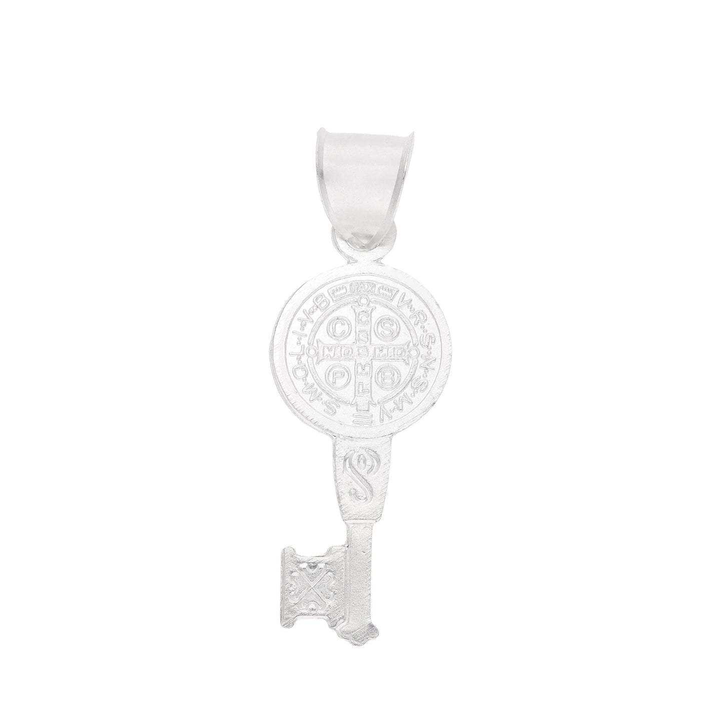 Dije Llave San Benito SBT09 - Reverso con imagen de San Benito de cuerpo completo