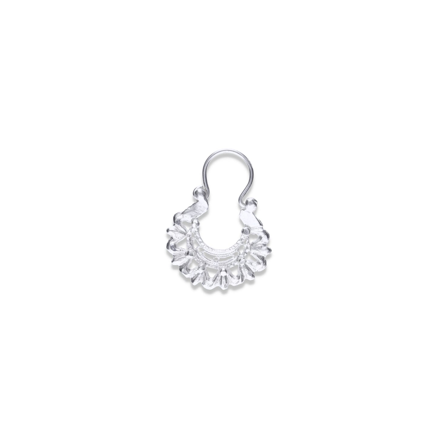 Aretes Plata .925 de Aro Abierto Borde Festoneado 4.3 Gramos - Joyería Elegante