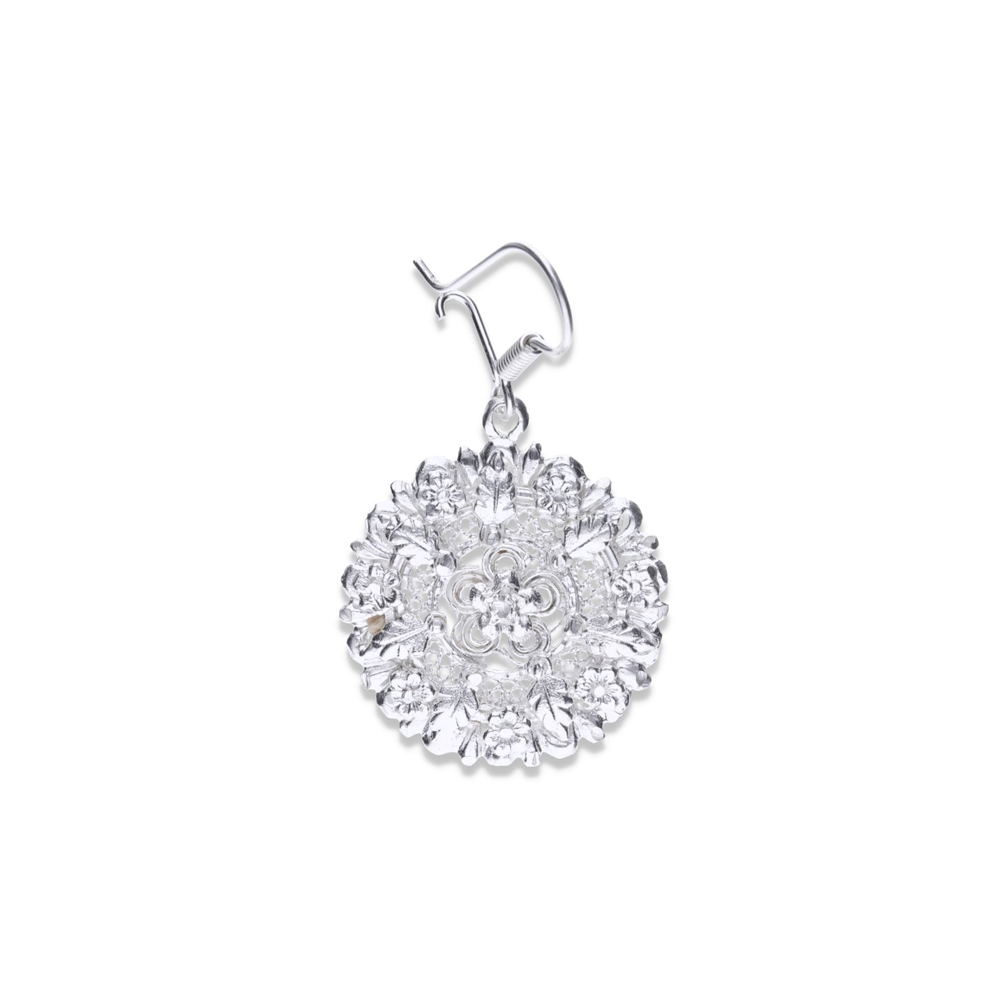 Aretes Plata .925 de Aro Abierto Diseño de Flor 16.5 Gramos - Joyería Elegante