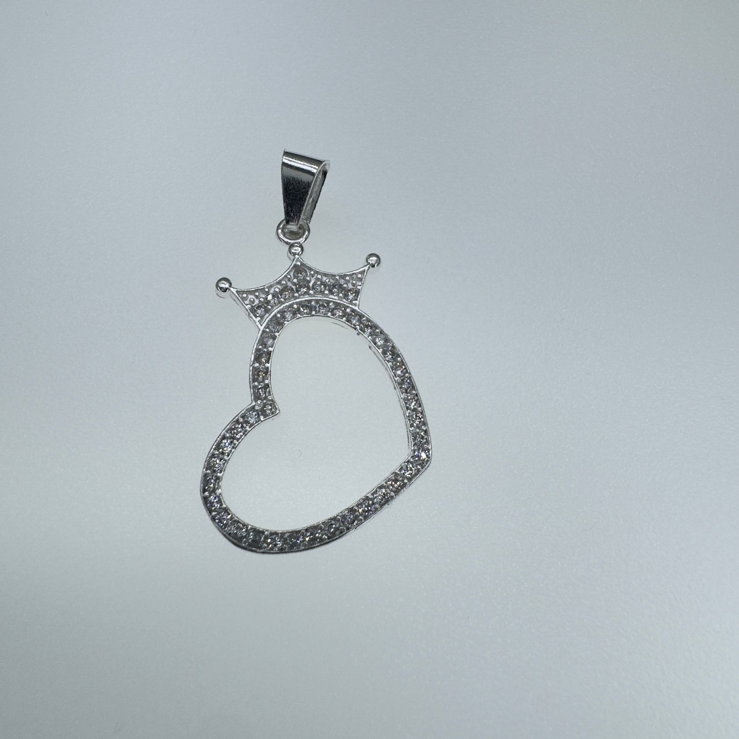 Dije de Corazón con Corona de Plata 925 con Circonias Joyas Finas para Regalo Mujer SEO Optimizado