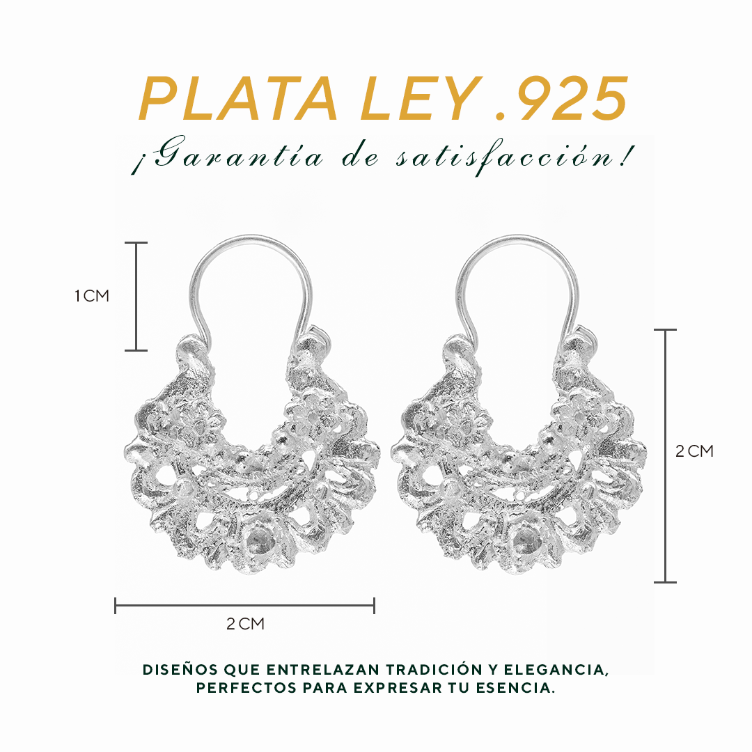 Aretes Plata .925 de Aro Diseño Floreado 5.4 Gramos - Joyería Elegante