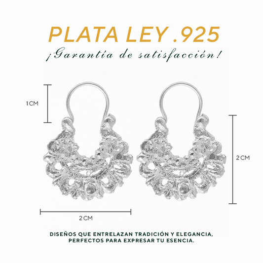 Aretes Plata .925 de Aro Diseño Floreado 5.4 Gramos - Joyería Elegante
