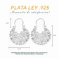 Aretes Plata .925 de Aro Abierto Borde Floreado 10.3 Gramos - Joyería Elegante