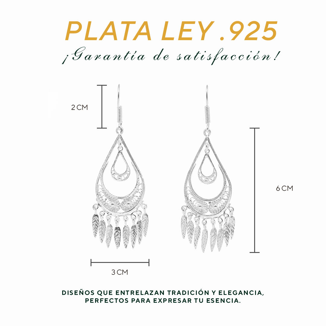 Aretes Plata .925  Filigrana - Joyería Elegante