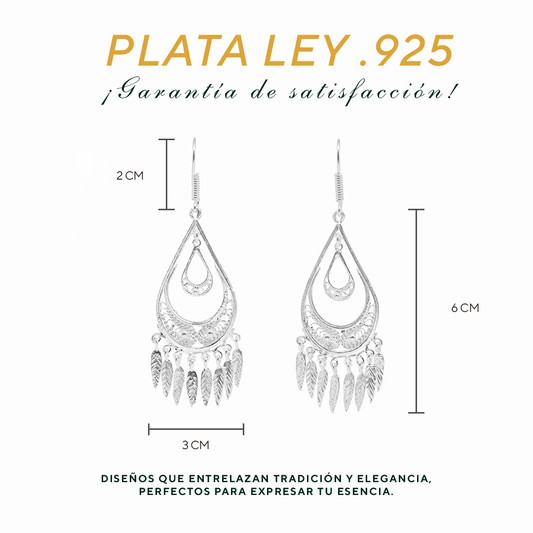Aretes Plata .925  Filigrana - Joyería Elegante