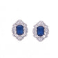 BROQUELES EN PLATA LEY .925, CON RODIO , ZIRCONIA AAA AZUL ZAFIRO Y BLANCO