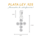 Dije de Plata Ley .925 en  forma Cruz con Topacio Blanco Mod. CTDVP013- Joyería Religiosa