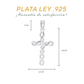 Dije  de Plata Ley .925 en  Forma Cruz con Topacio blanco Mod. CTDVP018 - Joyería Religiosa