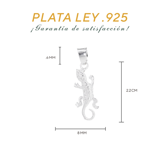 Dije Plata ley.925  en forma de Iguana ( DA009 )- Joyería de Plata