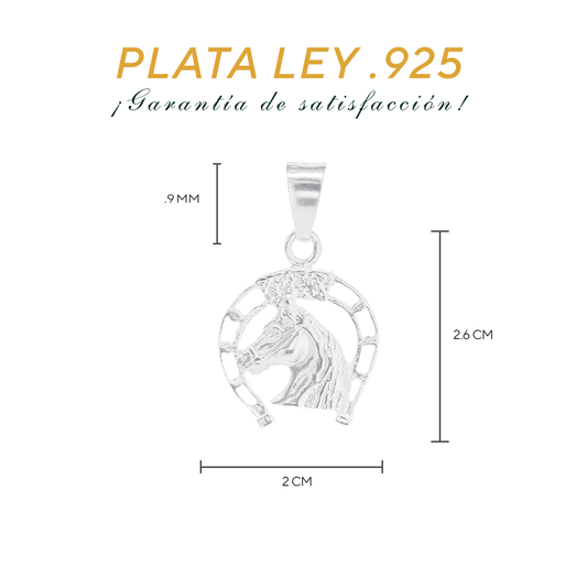 Dije de Plata ley .925 en forma  Herradura(DA034)  - Joyería de Plata