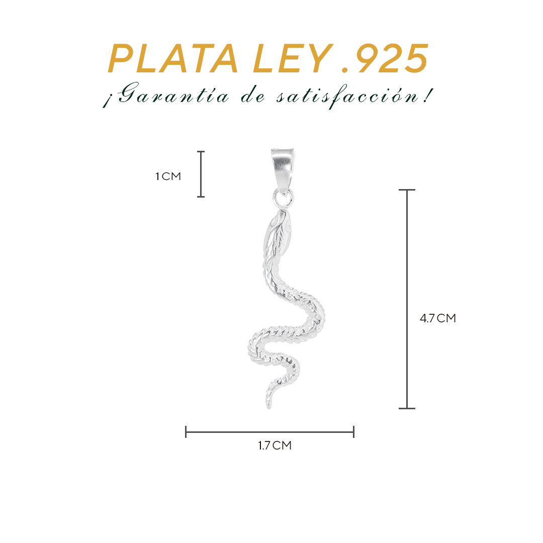 Dije  de Plata ley  .925 en forma de Serpiente (DA078) - Joyería de Plata
