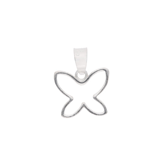 Dije mariposa calada de plata .925 – vista frontal sobre fondo blanco