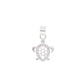 Dije tortuga marina pavé de zirconias en plata .925 – vista frontal sobre fondo blanco