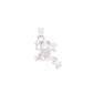 Dije rana 3D con vientre pavé de zirconias en plata .925 – vista frontal sobre fondo blanco