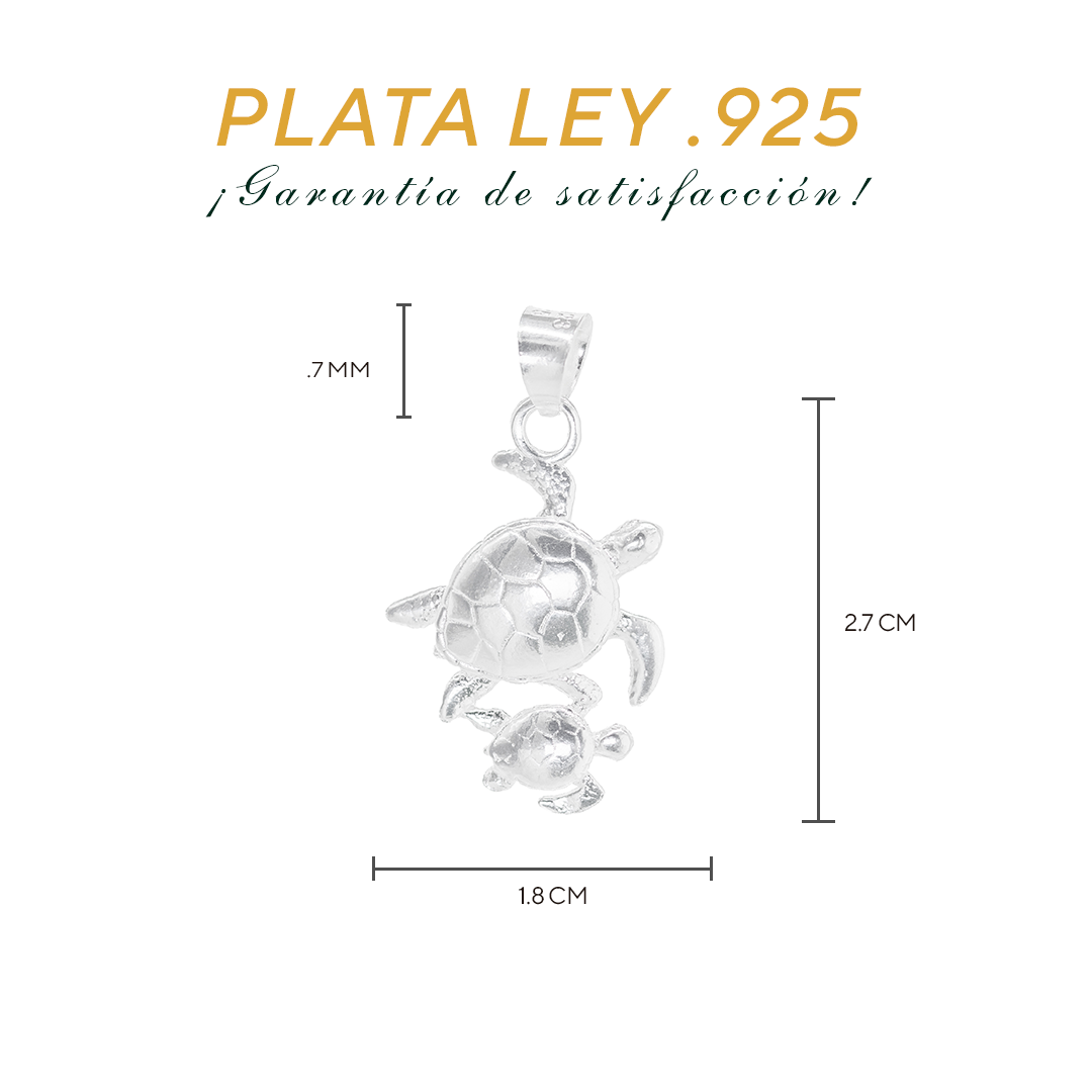 Dije  de Plata ley .925 en Forma de Tortuga(DM003) - Joyería Marina