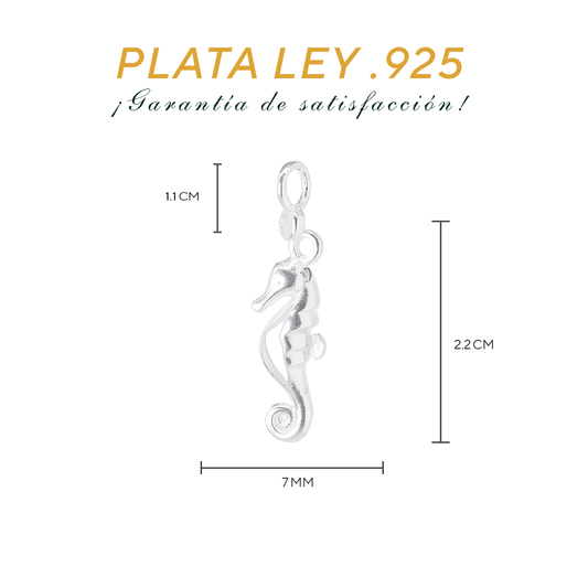 Dije Plata Ley .925 en Forma de  Caballito de Mar (DM017) - Joyería Marina
