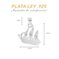 Set de Dije y Cadena de Plata - Barco Velero con Cadena Fígaro .925